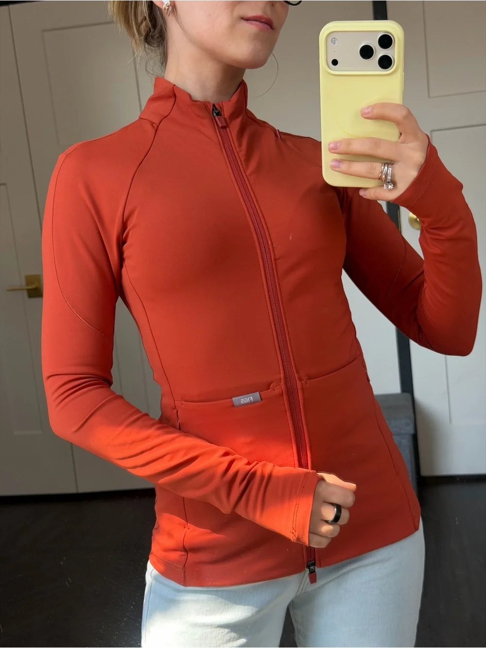 Figs Zip-Front Technical Jacket in Rust - Picture 3 of 6